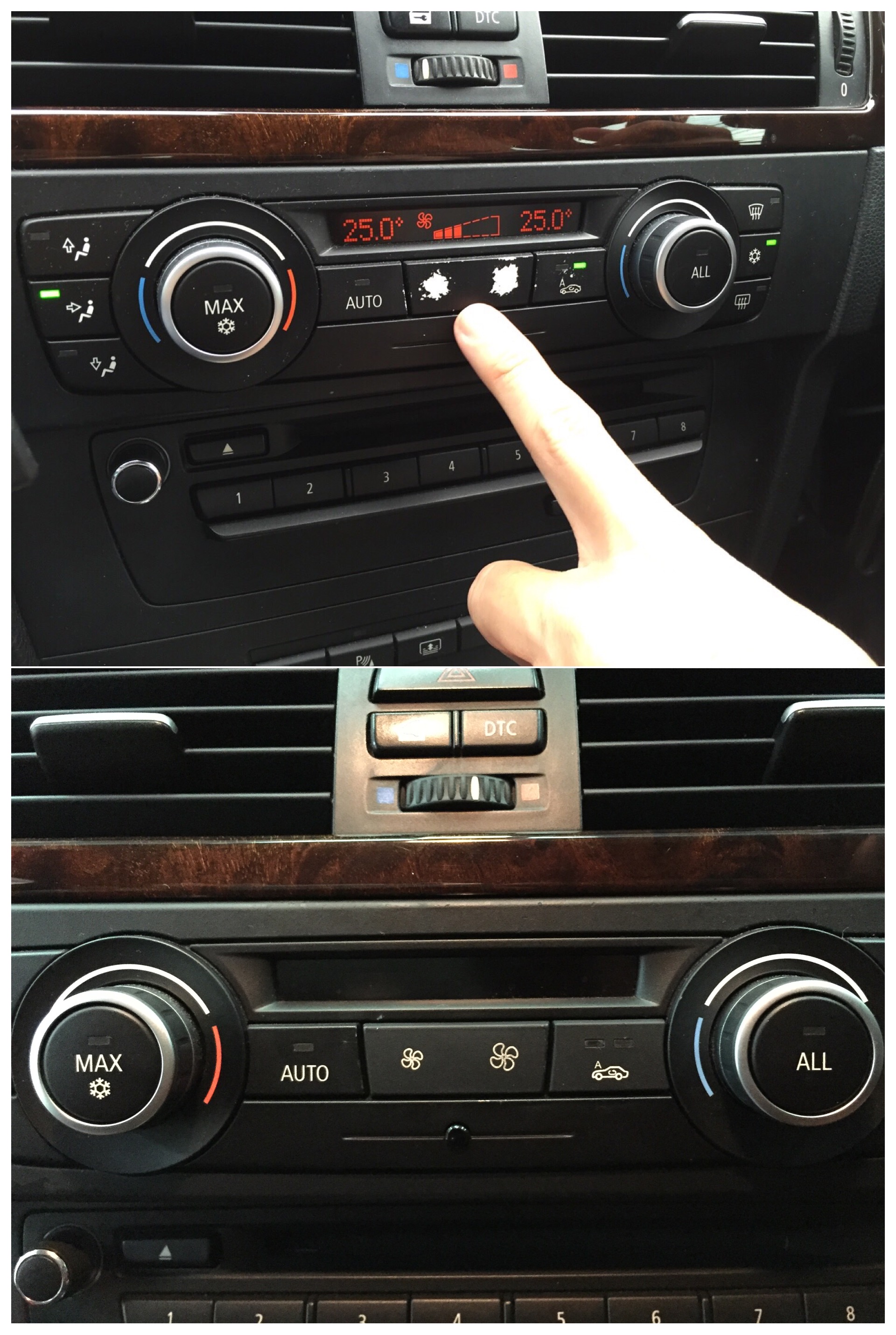 งานซ่อมปุ่มสัญลักษณ์ E90 และพลาสติกภายในลอกครับ