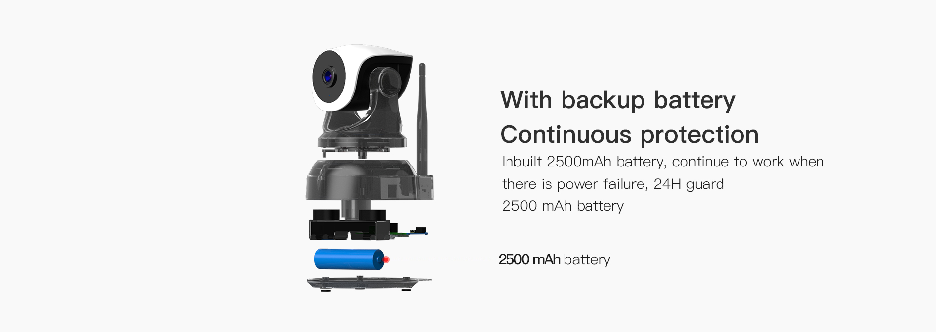 Vstarcam CS24B กล้องวงจรปิดระบบ IP WIFI 2 MP Color Night Vision มี BATTERY 2500mAh ในตัวสำหรับใช้ขณะไฟดับ มีไมค์และลำโพงในตัว BY BILLIONAIRE SECURETECH CS24B