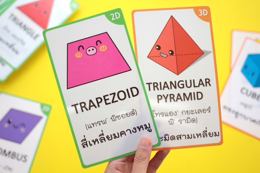 บัตรคำ Flashcards ชุดรูปร่าง-รูปทรง 2D&3D Shapes ET-109