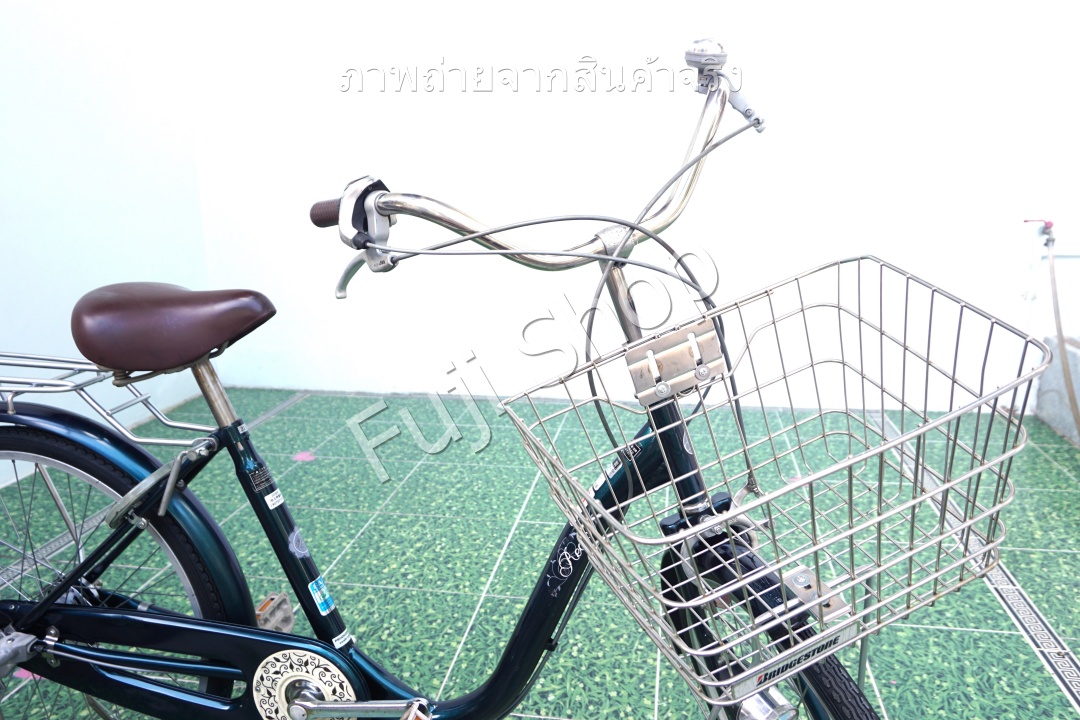 จักรยานแม่บ้านญี่ปุ่น - ล้อ 22 นิ้ว - เกียร์ดุม 3 สปีด - ไฟหน้าอัตโนมัติ - Asahi - สีเขียว [จักรยานมือสอง]