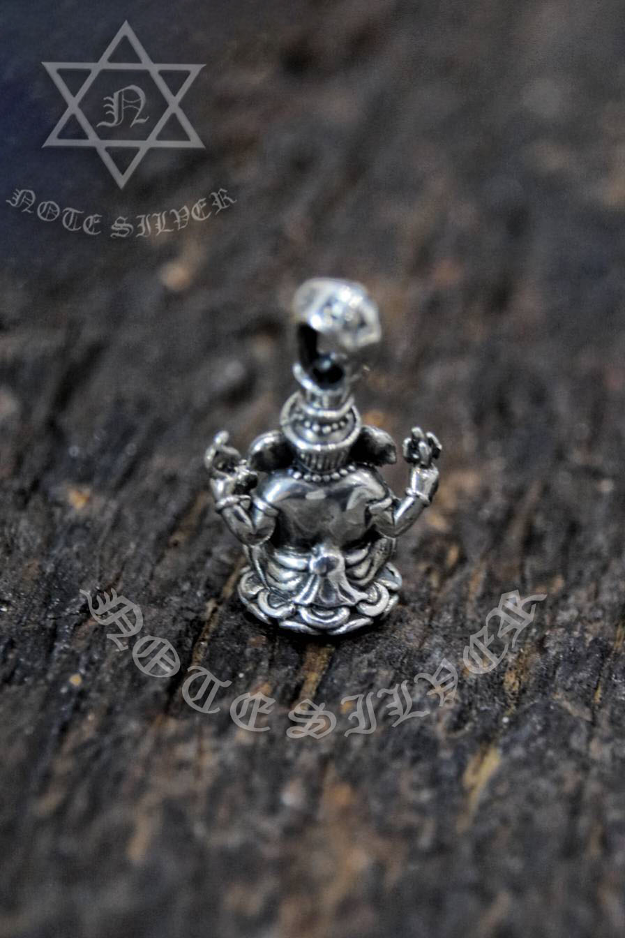 จี้เงินแท้ องค์พิฆเนศ หูหมุนได้ Sterling Silver 925 NSPD2369