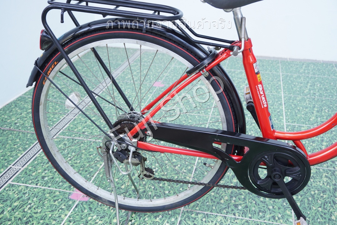 จักรยานแม่บ้านญี่ปุ่น - ล้อ 26 นิ้ว - เกียร์ 6 สปีด - ไฟหน้าอัตโนมัติ - สีแดง [จักรยานมือสอง]