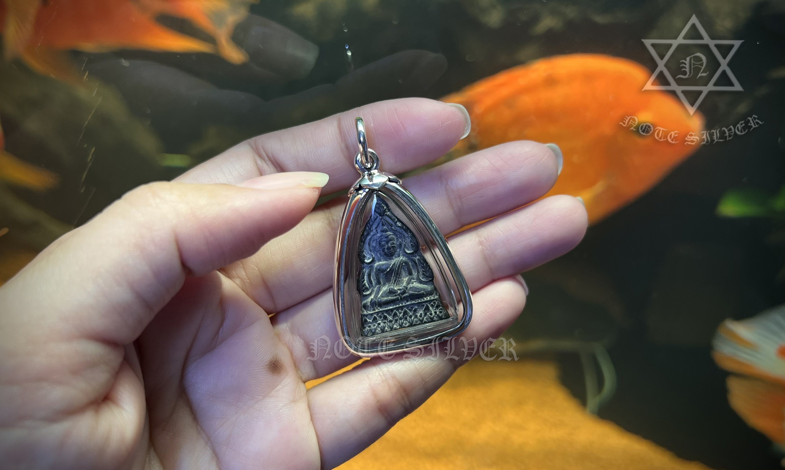 เลี่ยมผ่าหวาย กรอบเงินแท้ Sterling Silver 925 NSSV2936