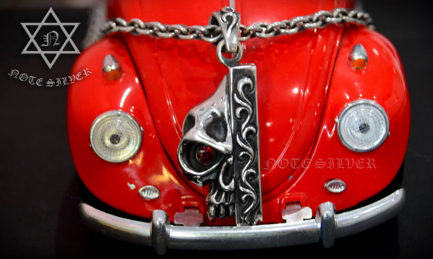 จี้เงินแท้ กะโหลกซ่อนแอบ Sterling Silver 925 NSPD1053