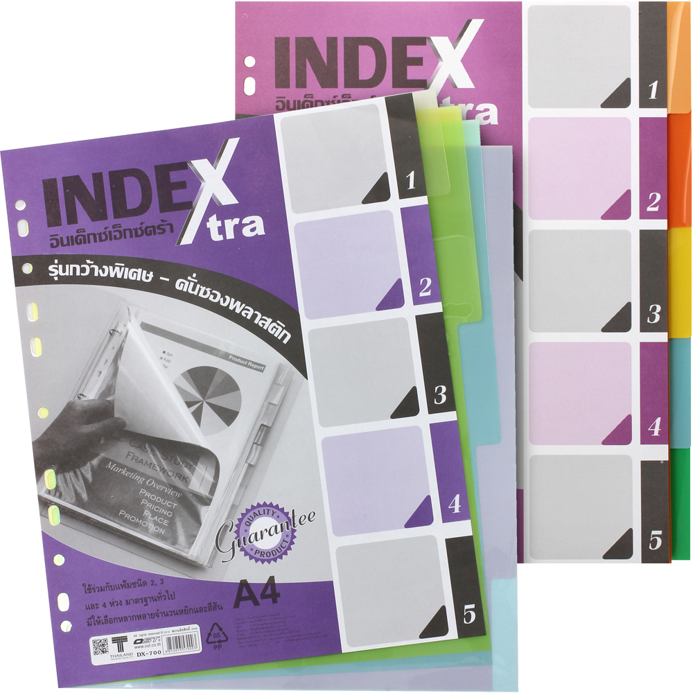 5 Tabs Index Divider A4 Multi Colors Extra