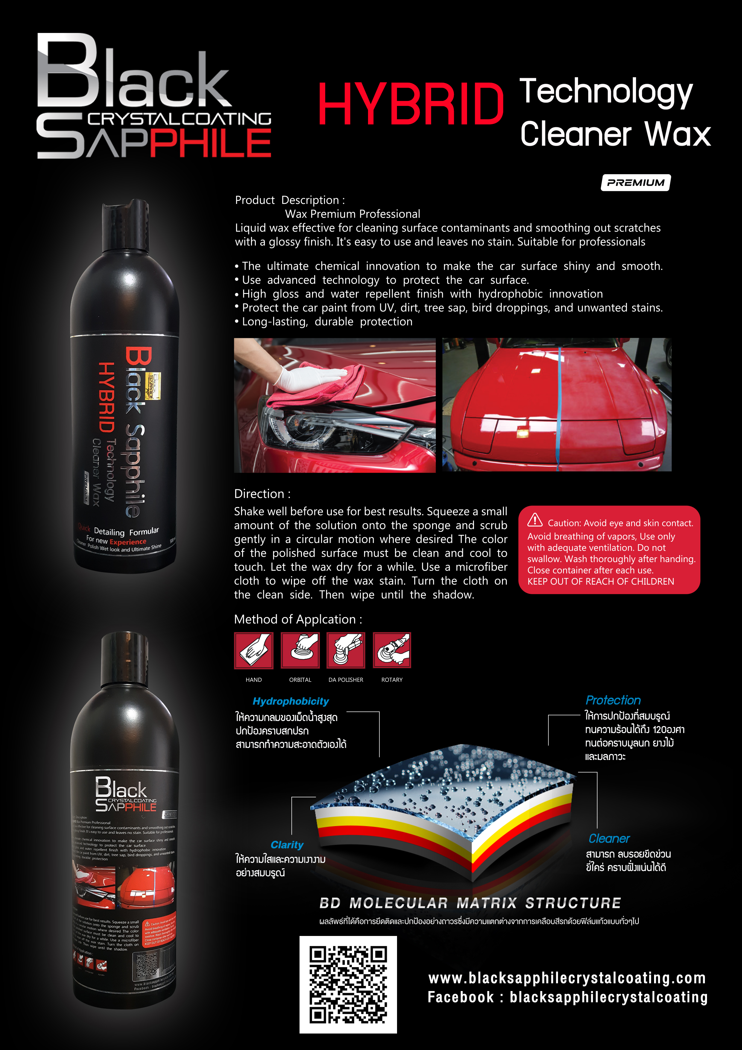 น้ำยาเคลือบสี Hybrid Technology Cleaner Wax