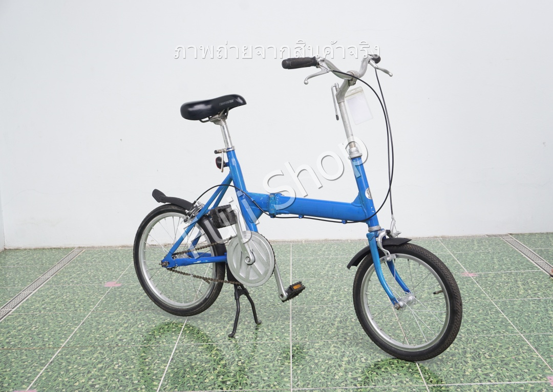 จักรยานพับได้ญี่ปุ่น - ล้อ 16 นิ้ว - ไม่มีเกียร์- อลูมิเนียม - สีน้ำเงิน [จักรยานมือสอง]