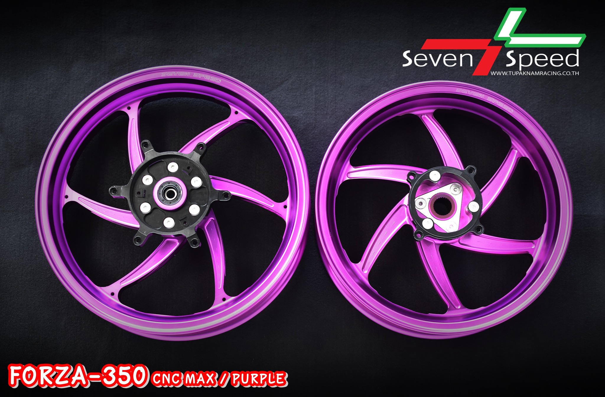 CNC MAX FORZA-350 สีด้าน ล้อแม็ก forza350 sevenspeed - งานตรงรุ่น ไม่ต้องแปลงรถ - งานไทยแท้ เกรดพรีเมี่ยม - ผลิตจากวัตถุดิบคุณภาพสูงด้วยเครื่องจักรที่ทันสมัย - ชิ้นงานมีความละเอียดสวยงาม - มีความสวยงาม แข็งแรง ทนทาน ราคา 9,800 บาท