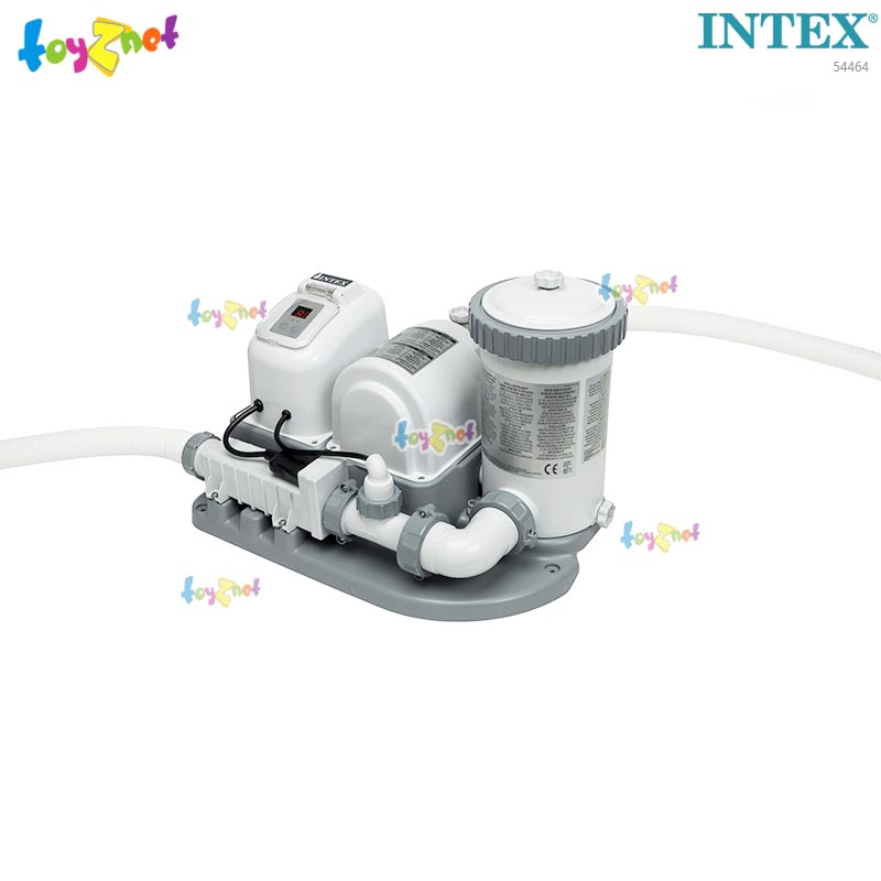 Intex 16ft 8in Wood-Grain Pool Set w/Cartr.-Saltwater System (5.08 x 1.24 m) No.54464