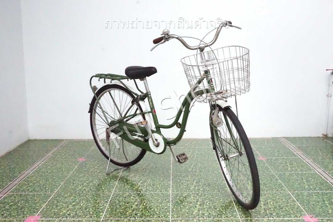 จักรยานแม่บ้านญี่ปุ่น - ล้อ 26 นิ้ว - ไม่มีเกียร์ - ไฟหน้าอัตโนมัติ - สีเขียว [จักรยานมือสอง]
