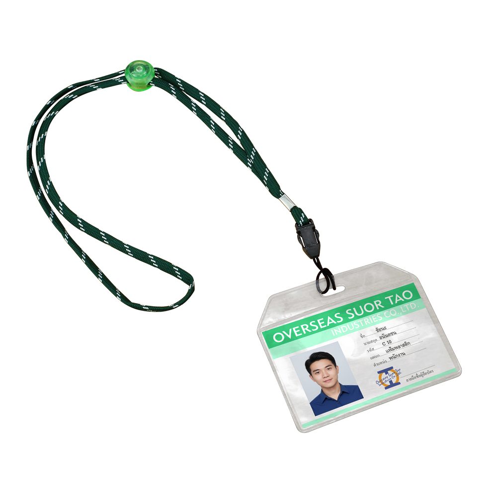 สายคล้องบัตร รุ่นใยสังเคราะห์ สีเขียว