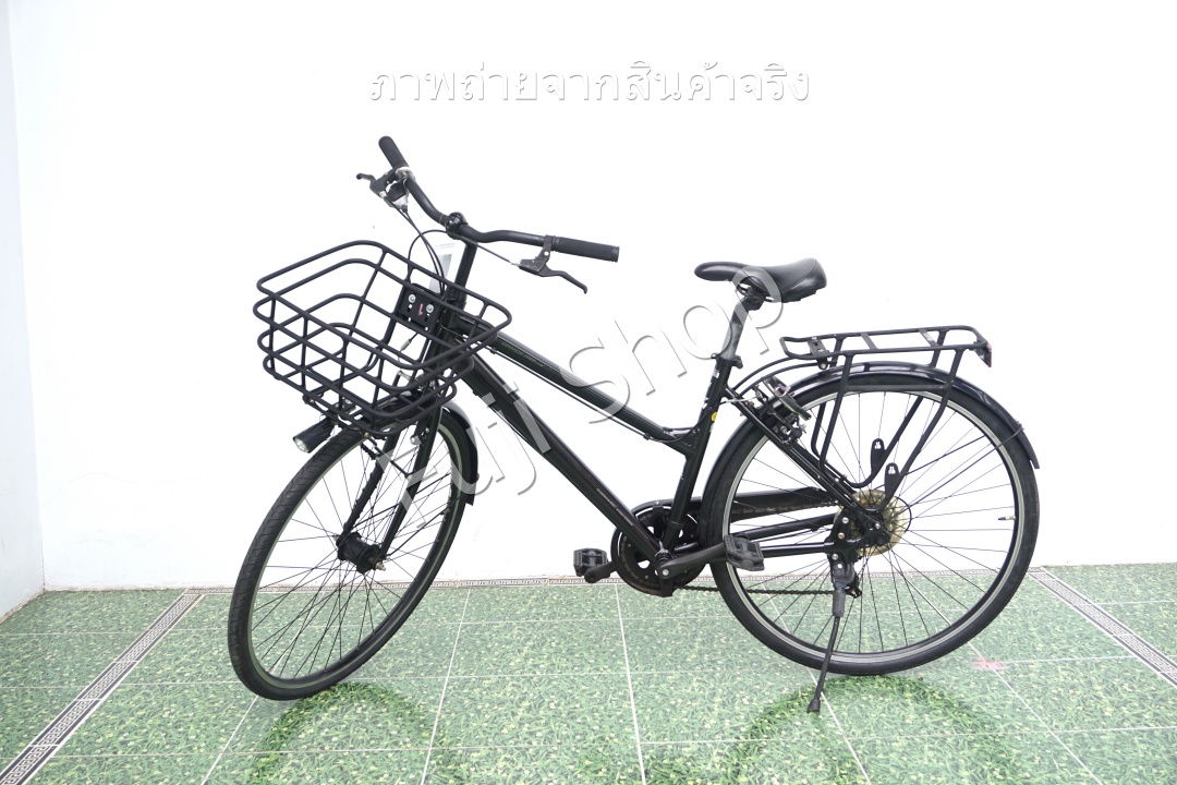 จักรยานแม่บ้านญี่ปุ่น - ล้อ 700c - มีเกียร์ - อลูมิเนียม - Asahi Office Press CM - สีดำ [จักรยานมือสอง]