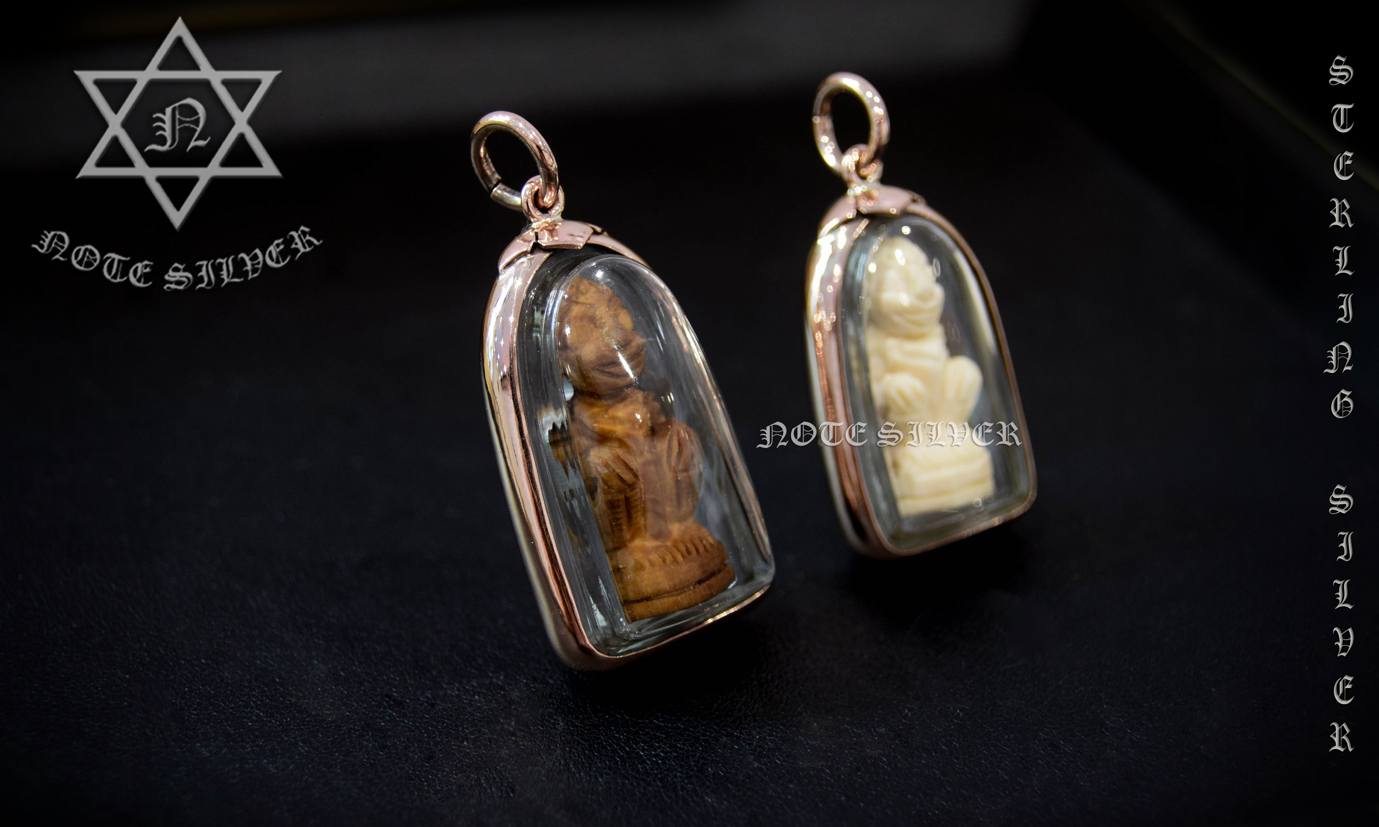 ตัวอย่างงานเลี่ยมผ่าหวาย กรอบ 9K Pink Gold NSPG2816
