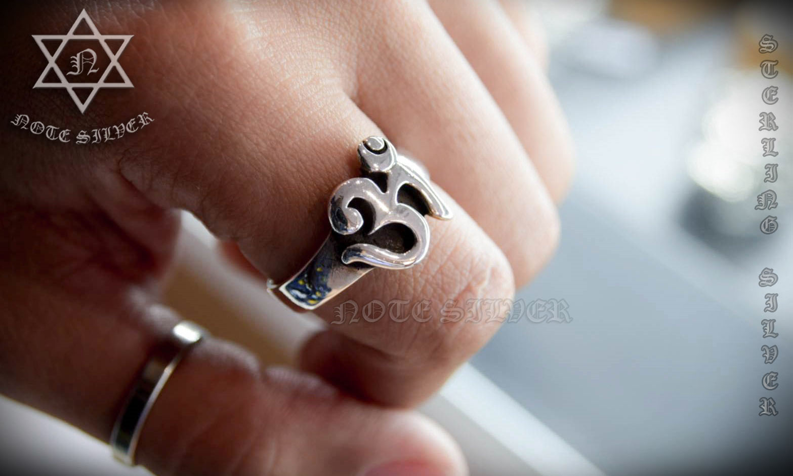 แหวนเงินแท้สัญลักษณ์โอม Sterling Silver 925 NSRG1517