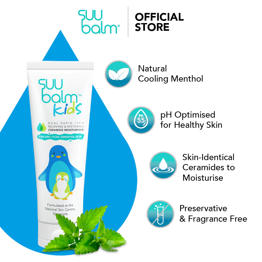 Suu Balm Kids Dual Rapid Itch Relieving & Restoring Ceramide Moisturiser (75ml) โลชั่นดูแลผิวสำหรับเด็ก