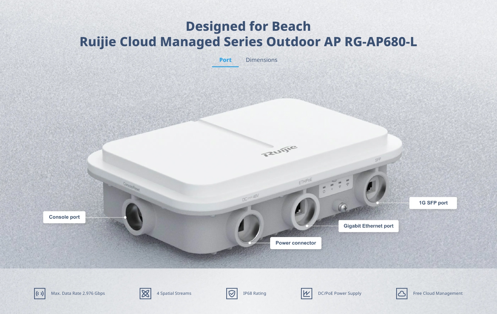 RUIJIE RG-AP680-L : Wi-Fi 6 Dual-Radio 2.976 Gbps Outdoor AP BY BILLIONAIRE SECURETECH RG-AP680-L