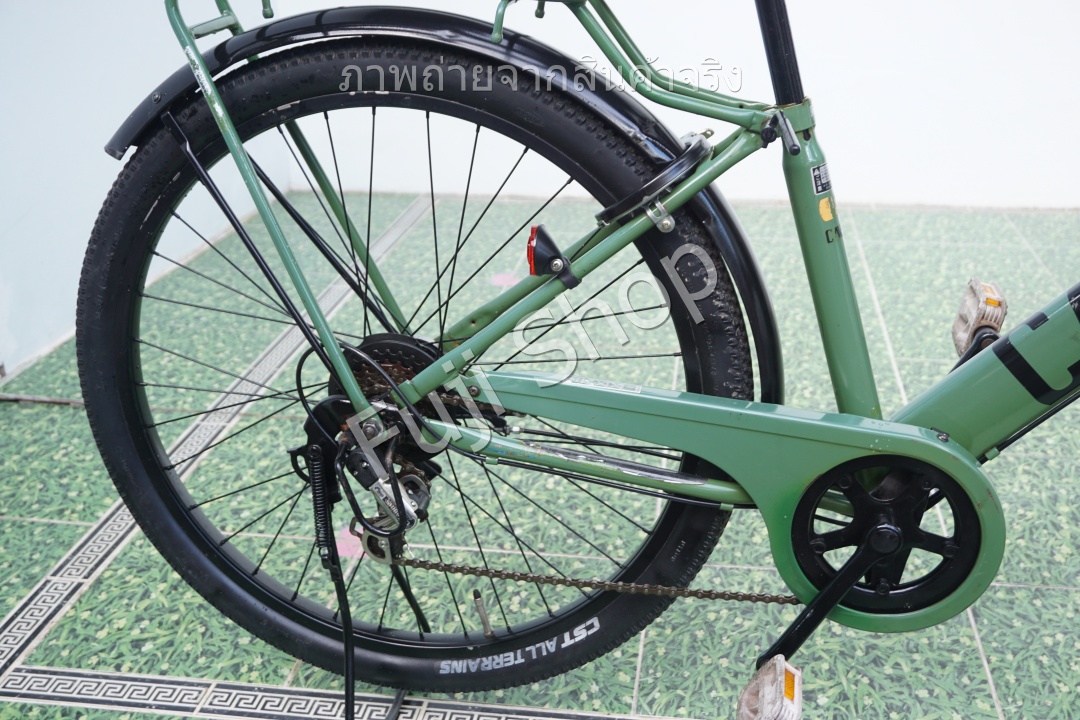 จักรยานแม่บ้านล้อโต ญี่ปุ่น - ล้อ 27.5x1.95 - เกียร์ 6 สปีด - ไฟหน้าอัตโนมัติ - Cavallo - สีเขียว [จักรยานมือสอง]