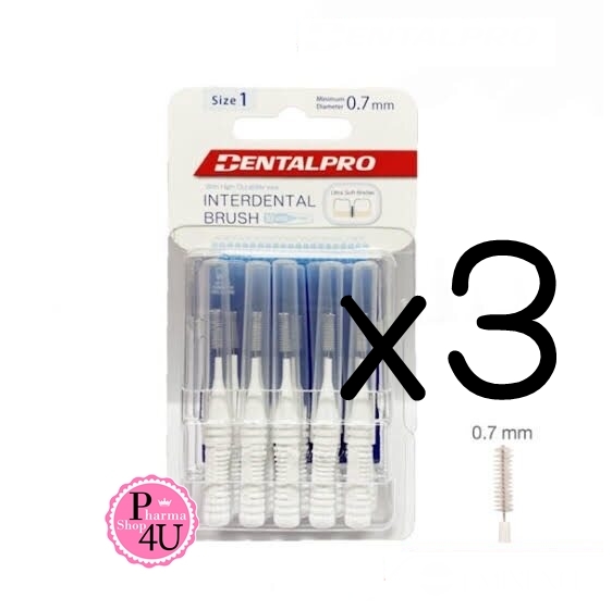 (ซื้อ3 ราคาพิเศษ)แปรงซอกฟัน DentalPro I shape ไซส์ 1 (สีขาว) แพ็ค 10 ชิ้น