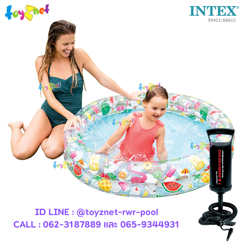 Intex Just So Fruity Pool 1.22x0.25 m no.59421 + DQI Air Pump