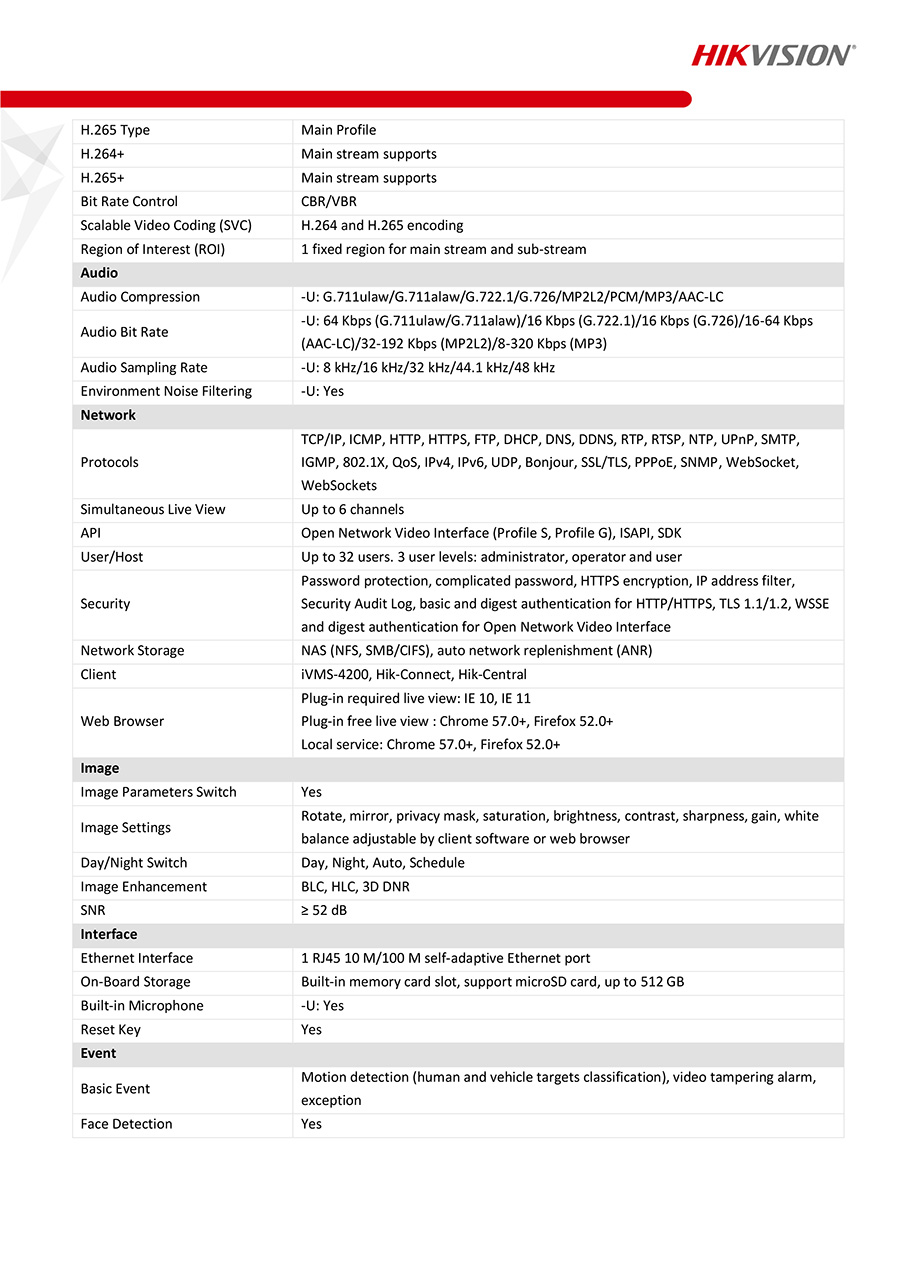 HIKVISION DS-2CD2083G2-IU (2.8mm.) IP CAMERA 8MP AcuSense, Built-in microphone, POE, IP67 BY BILLIONAIRE SECURETECH DS-2CD2083G2-IU (2.8mm.)