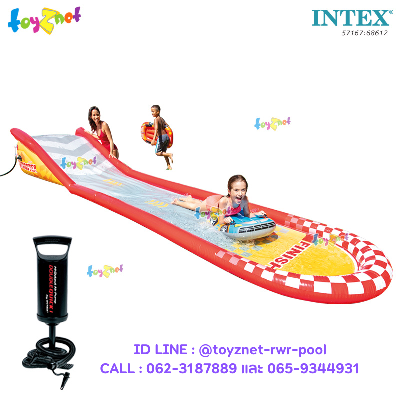 Intex Racing Fun Slide 5.61x1.19x0.76 m no.57167 + Double Quick I Air Pump