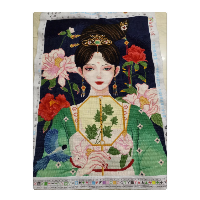 lady-1121 *สินค้าหมด* ชุดปักครอสติช ลายสาวงามจีน (ปักเต็มผืนผ้า ไม่มีเดินเส้น ผ้า11CTพิมพ์ลาย ปัก 3 เส้นเล็ก) ขนาด 55*74 ซม.ผ้าครอสติช 11CTพิมพ์ลายปักบนผ้า ไหมคอตตอน 39 สี ผังลาย เข็ม
