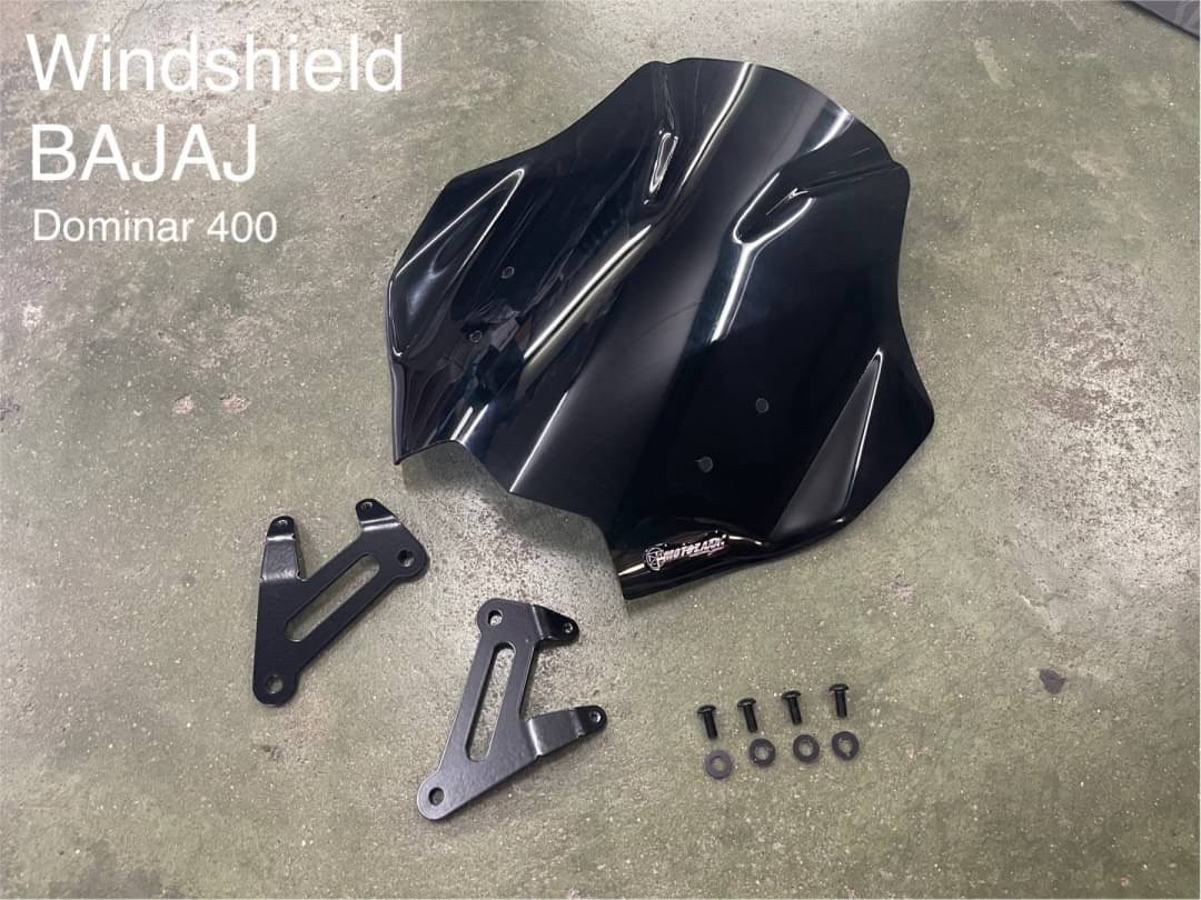 Bajaj Dominar400 1.ชิวหน้า 1700฿ 2.การ์ดครอบถังน้ำมัน ลายเคฟล่า 1700฿ 3.แคชบาร์ 2700฿ 4.แร็คท้าย 3100฿ 5.แร็คท้าย+แร็คกระเป๋า 4950฿