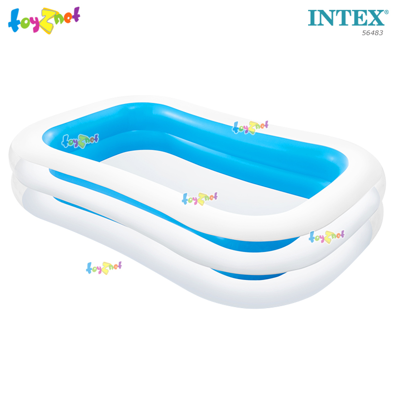 Intex Family Pool 2.62x1.75x0.56 m Green No.56483 + DQIII-S Air Pump (Inflate/Deflate)