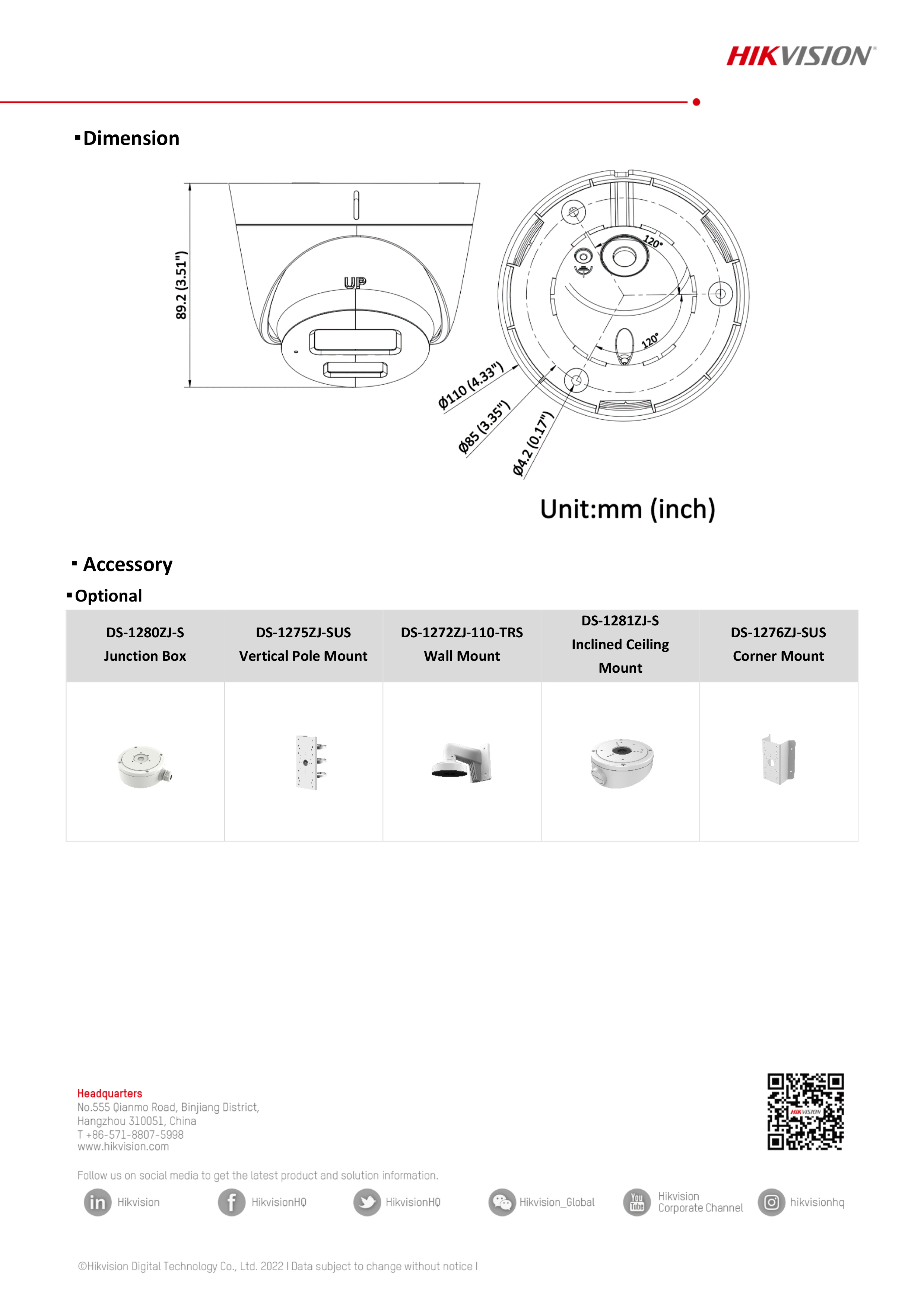 HIKVISION DS-2CD1343G2-LIU ( 2.8 / 4 mm.) IP Camera 4 MP มีไมค์ในตัว เลือกปรับโหมดเป็นภาพสี 24 ชม. หรือเป็นภาพขาวดำตอนกลางคืนได้ BY BILLIONAIRE SECURETECH DS-2CD1343G2-LIU
