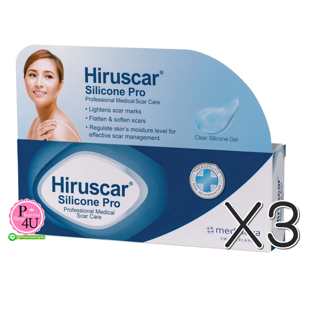(ซื้อ3 ราคาพิเศษ) Hiruscar Silicone Pro 4g. ฮีรูสการ์ ซิลิโคน โปร ผลิตภัณฑ์ดูแลรอยแผลเป็น