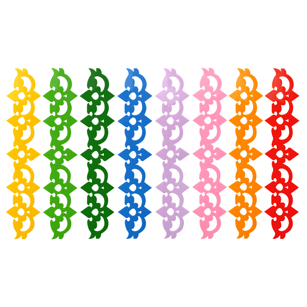 Plastic Ribbons for Decoration Tradition Thai Art Pattern Bright Color PR-713