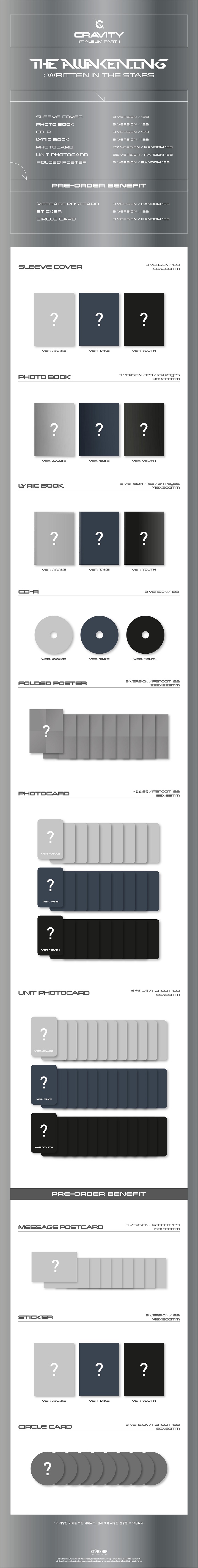 [PRE-ORDER] CRAVITY - 1st Album Part.1 "THE AWAKENING : WRITTEN IN THE STARS"