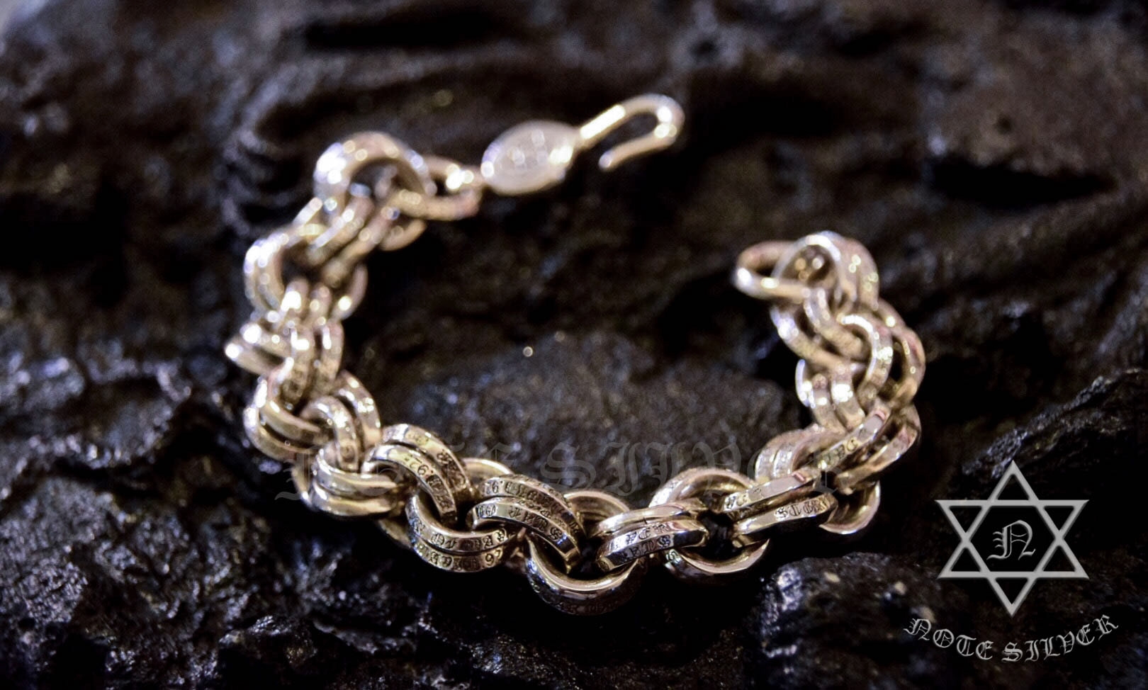 ข้อมือเงินแท้ ลายห่วงคู่ Star of David Sterling Silver 925 NSBL886