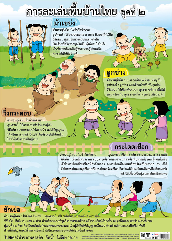 โปสเตอร์ความรู้ การละเล่นพื้นบ้านไทย EP-315 EQ-315