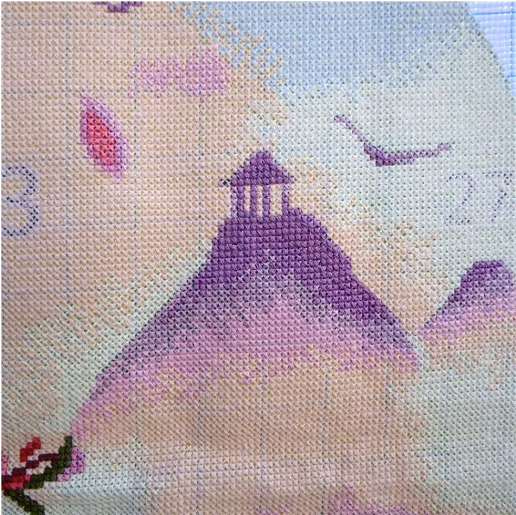 view-1113 *สินค้าหมด* ชุดปักครอสติช ลายวิวซากุระ (ปักเต็มผืนผ้า ไม่มีเดินเส้น ผ้า11CTพิมพ์ลาย มีประกาย ปัก 3 เส้นเล็ก) ขนาด 50*50 ซม.ผ้าครอสติช 11CTพิมพ์ลายปักบนผ้า ไหมคอตตอน 22 สี ผังลาย เข็ม