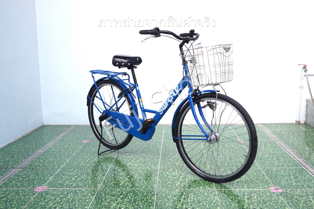 จักรยานแม่บ้านล้อโต ญี่ปุ่น - ล้อ 26x1.75 - เกียร์ดุม 3 สปีด - ไฟหน้าอัตโนมัติ - Bridgestone Stepcruz - สีฟ้า [จักรยานมือสอง]