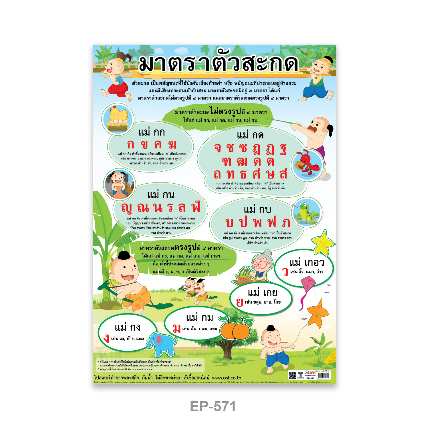 Thai Final Consonants Educational Posters EP-571