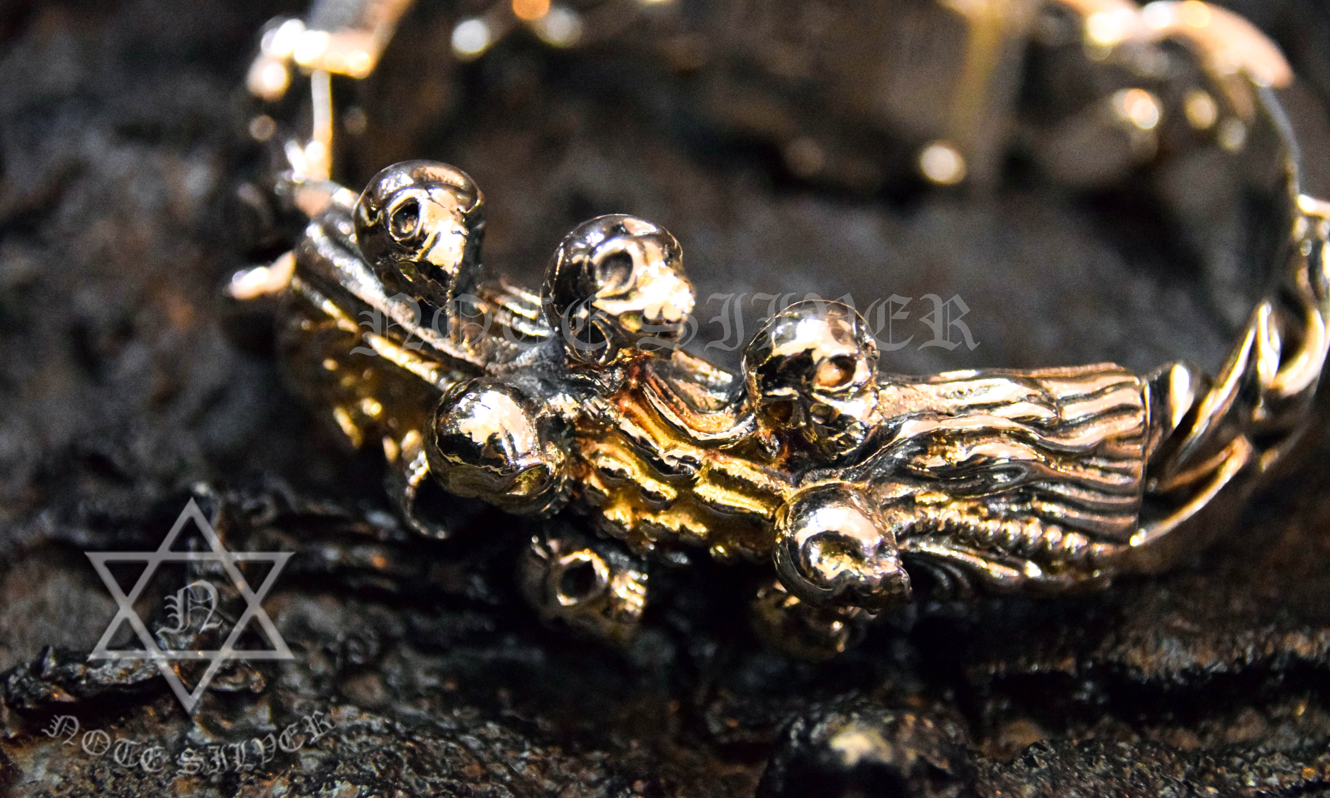 สร้อยข้อมือเงินแท้ ละลายทองแท้ 18K Gold 3g NSGD1616