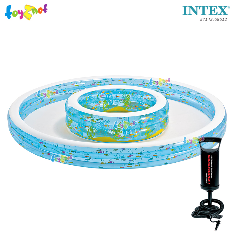 Intex Wishing Well Pool 2.79x2.79x0.36 m. no.57143 + Double Quick I Air Pump