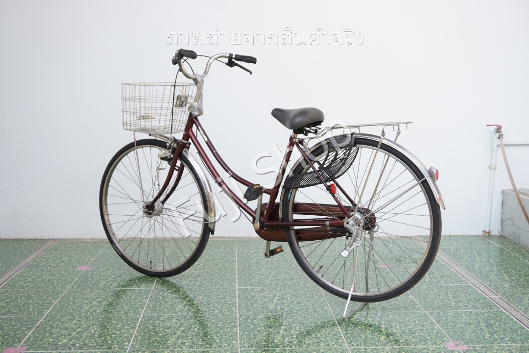 จักรยานแม่บ้านญี่ปุ่น - ล้อ 27 นิ้ว - ไม่มีเกียร์ - ไฟหน้าอัตโนมัติ - Miyata - สีแดง [จักรยานมือสอง]