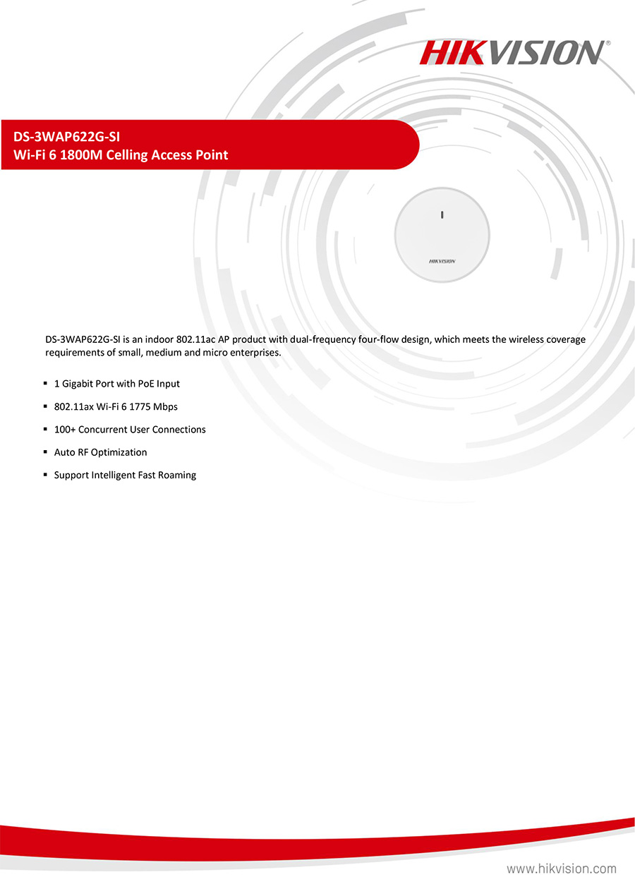 HIKVISION DS-3WAP622G-SI Wi-Fi 6 1800M Celling Access Point BY BILLIONAIRE SECURETECH DS-3WAP622G-SI