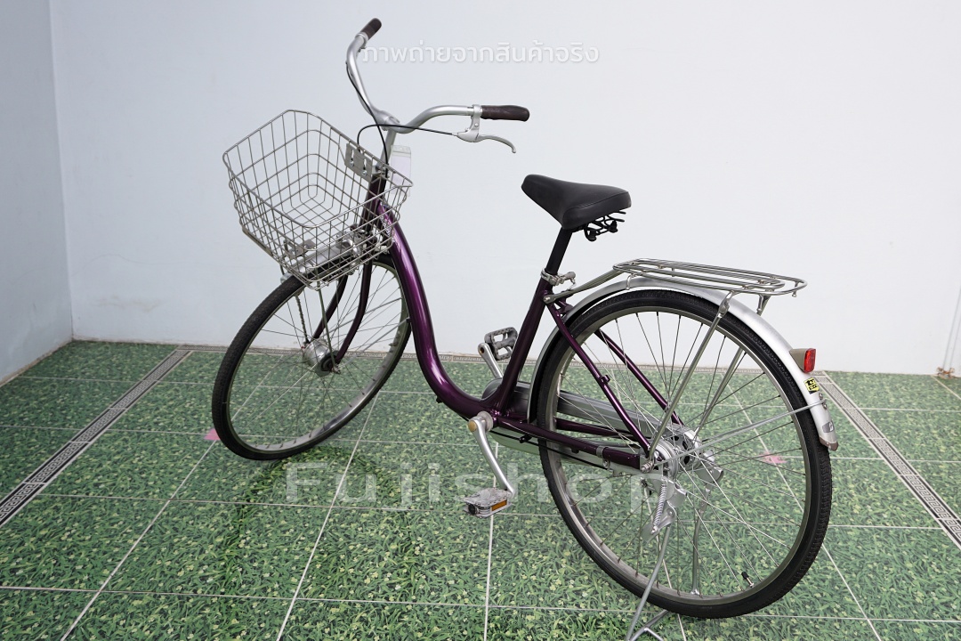 จักรยานแม่บ้านญี่ปุ่น - ล้อ 26 นิ้ว - ไม่มีเกียร์ - อลูมิเนียม - ไฟหน้าอัตโนมัติ - Bridgestone - สีม่วง [จักรยานมือสอง]