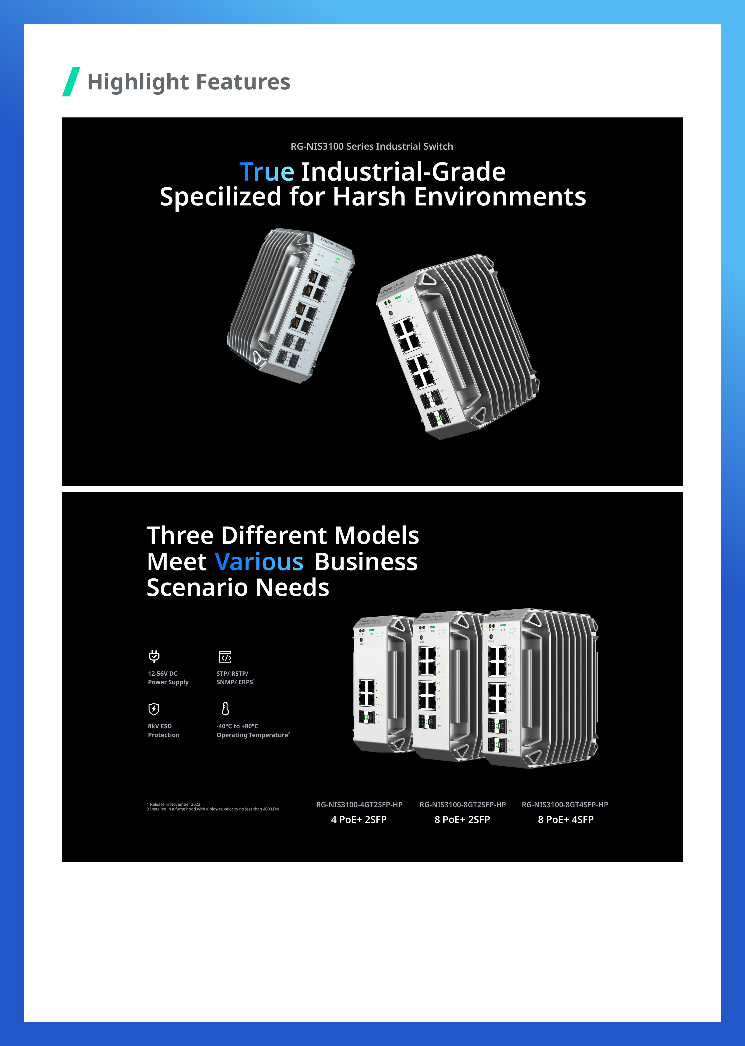RUIJIE RG-NIS3100-8GT4SFP-HP Industrial-Grade L2-Managed POE Switch 8 Port, 4 SFP 240W BY BILLIONAIRE SECURETECH RG-NIS3100-8GT4SFP-HP