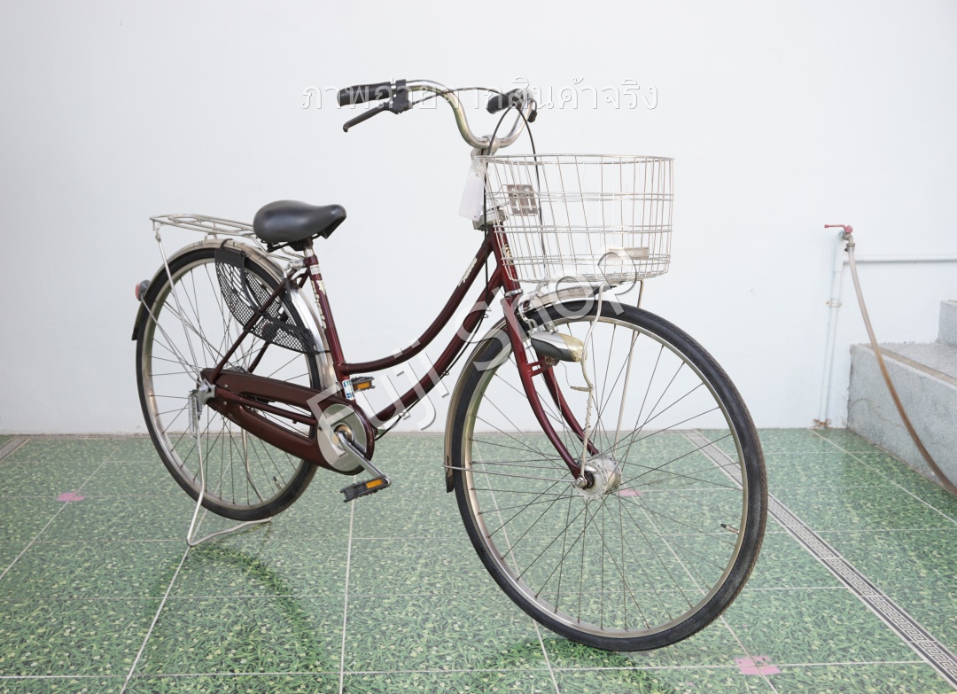 จักรยานแม่บ้านญี่ปุ่น - ล้อ 27 นิ้ว - ไม่มีเกียร์ - ไฟหน้าอัตโนมัติ - Miyata - สีแดง [จักรยานมือสอง]