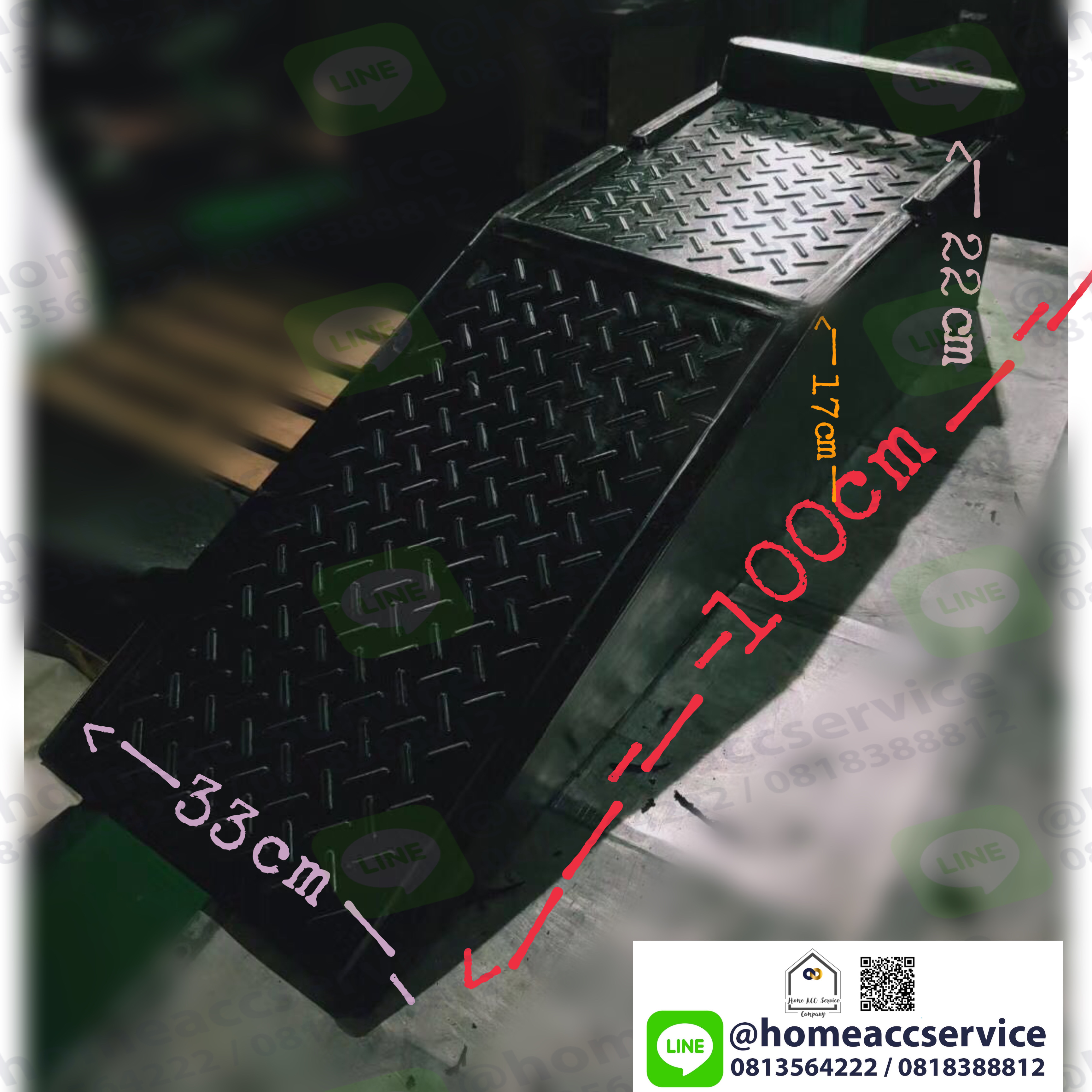 ทางลาดยางปีนฟุตบาทสำหรับซ่อมรถ สูง 22ซม. ลาด90ซม. กว้าง 30ซม. หนัก 30 kg - Rubber Ramp 22x90x30 cm 30 kg