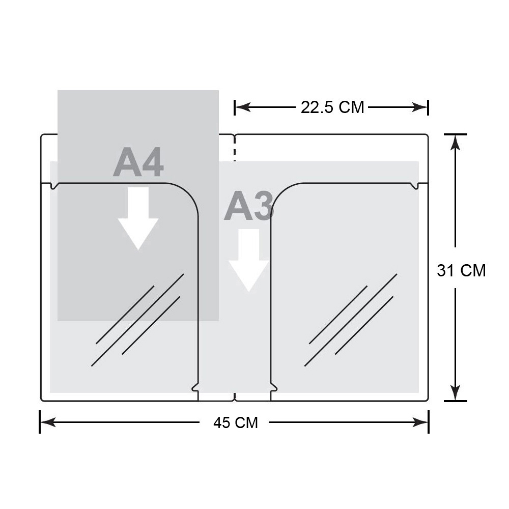 แฟ้มพับ A4 มีช่องใส่เอกสาร พิมพ์ลาย 523Q