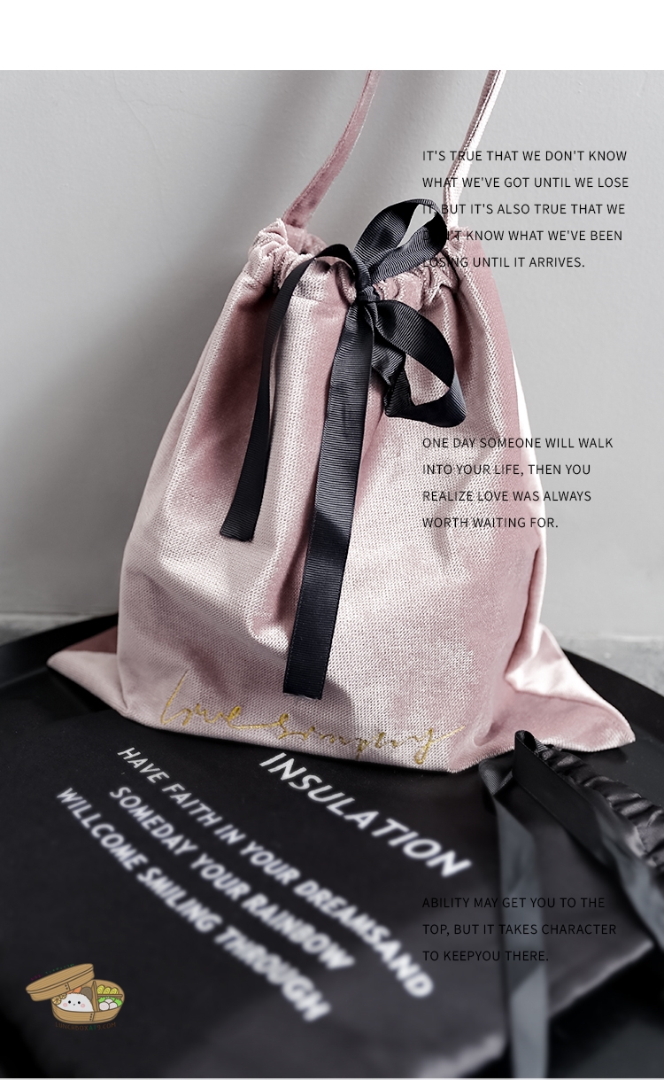 ถุงผ้าใส่กล่องข้าว พร้อมถุงเก็บความร้อน มี 5 สี