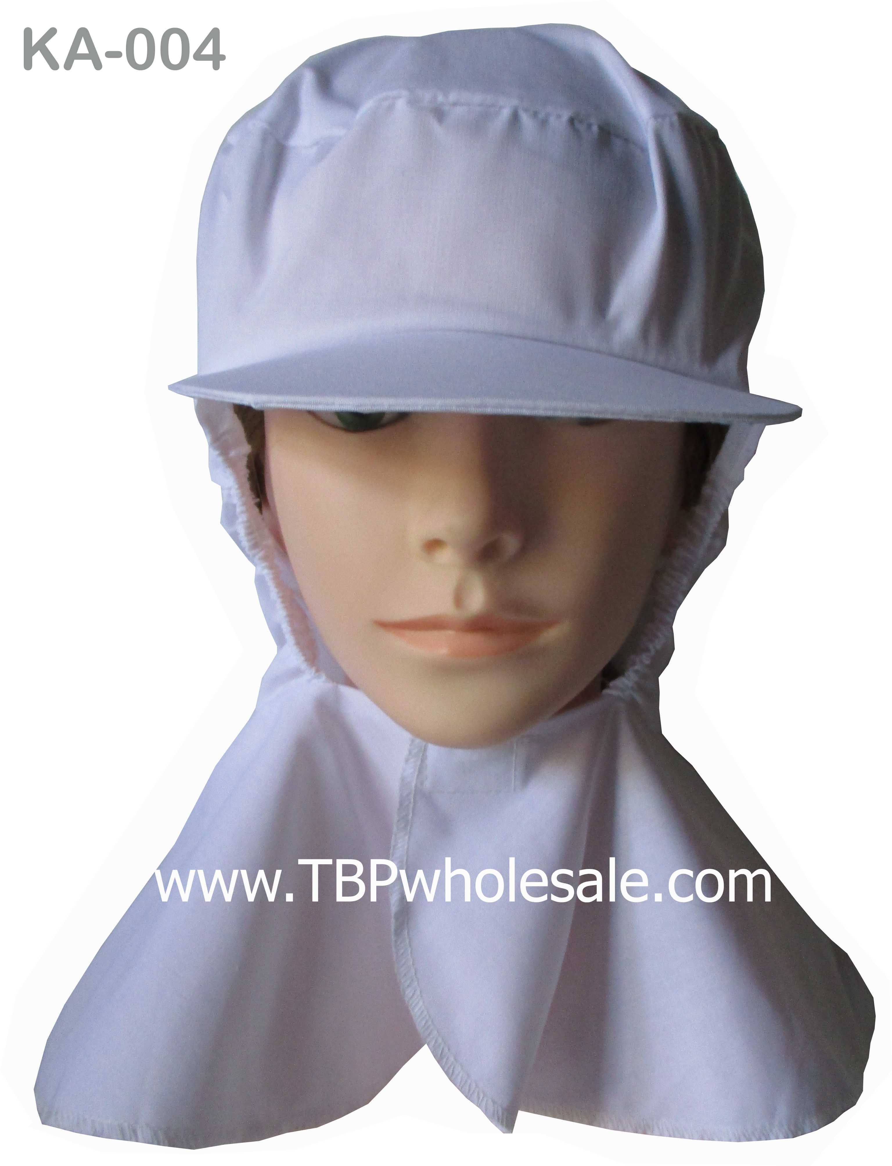 KA-004===ราคาส่ง 85 บาท ขั้นต่ำ 100 ใบ หมวกแก๊ป ผ้าทั้งใบคลุมบ่า รอบหน้ายางยืดติดเทปตุ๊กแกใต้คาง (ผ้าโทเร210เส้น) สนใจติดต่อ 0810110084/023972066