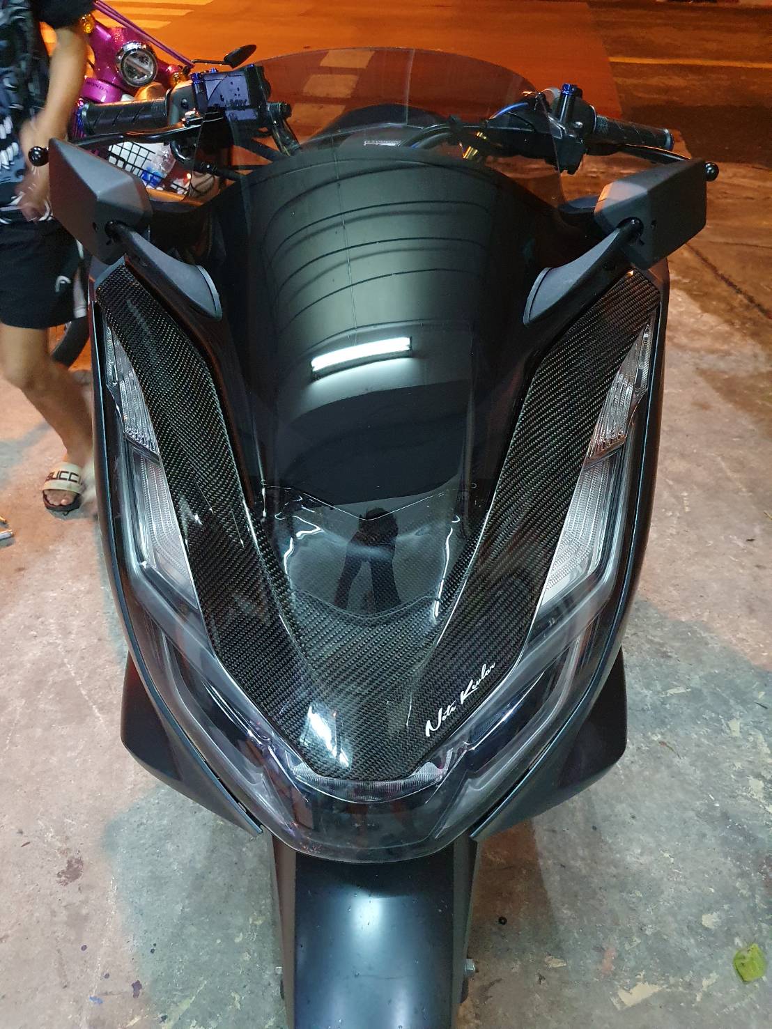 ชิวหน้าPCX 160 ฟ้า ใส ชา หนา3มิล ราคา490