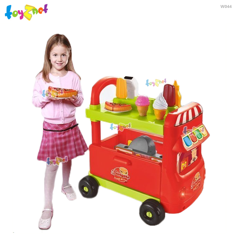 Toyznet ส่งฟรี ชุดรถเข็นขายอาหารฟาสฟูดส์ (37 ชิ้น) รุ่น W044